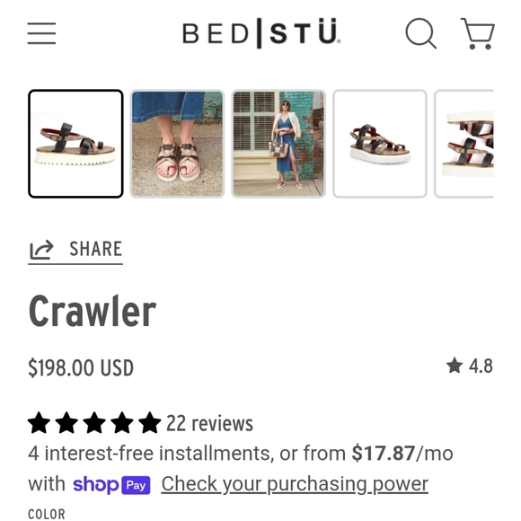 BedStu Crawler Leather Platform Sandals In Starry Night Lux Sz 11 In Box EUC - Picture 6 of 11